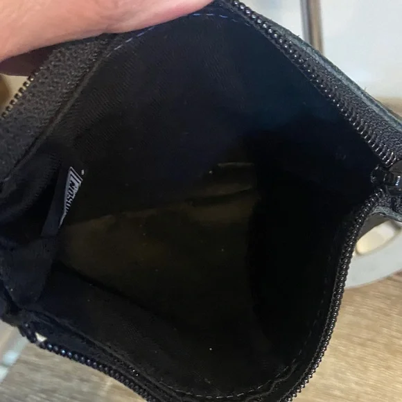 Harley-Davidson Black Textured Leather Crossbody Bag Nameplate Silver Hardware - Picture 5 of 6